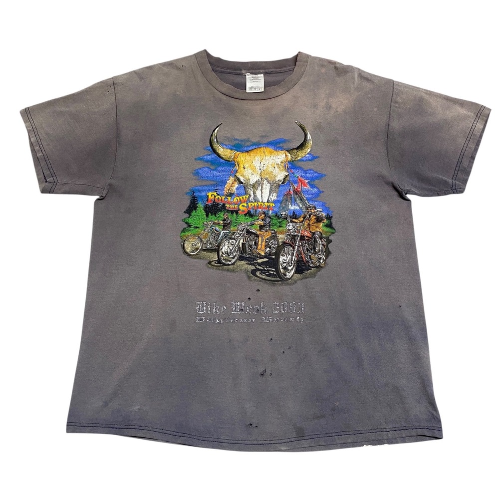 Y2K Gray Daytona Bike Week 2003 Biker T-Shirt